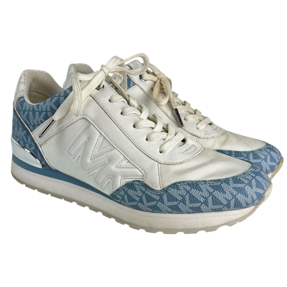 Michael Michael Kors Maddy Logo Trainer Size 8.5 Blue White